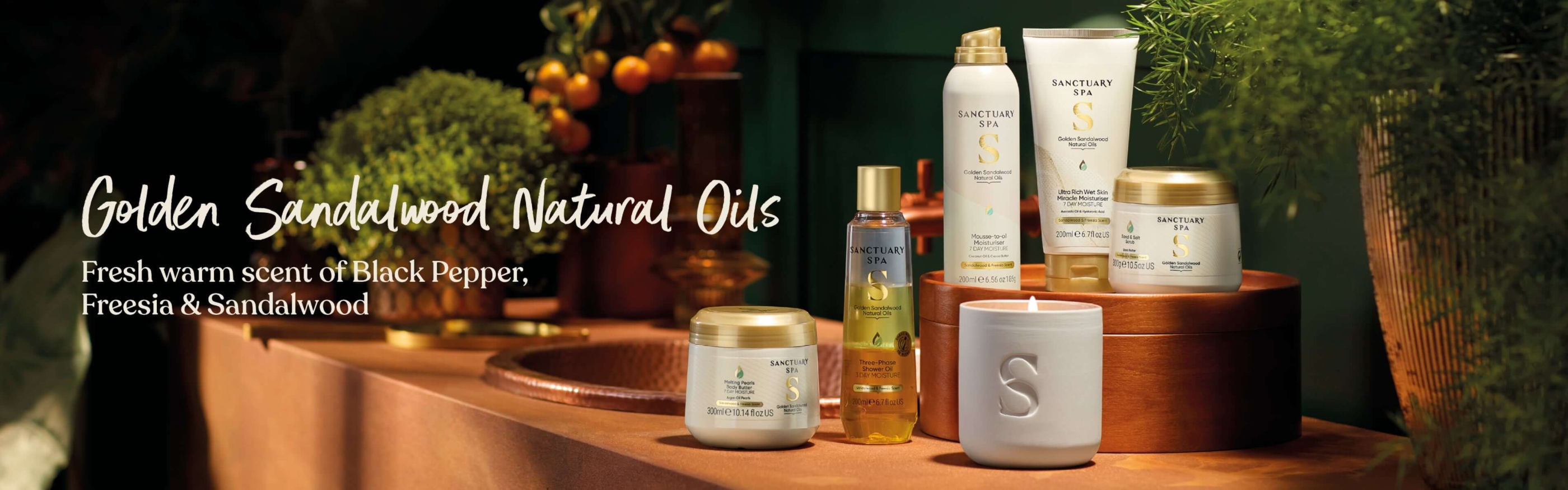 Golden Sandalwood Natural Oils Sanctuary Spa